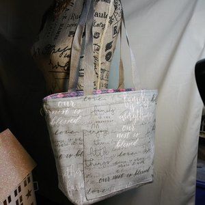 310 jeaniemade Light Grey Print Bag